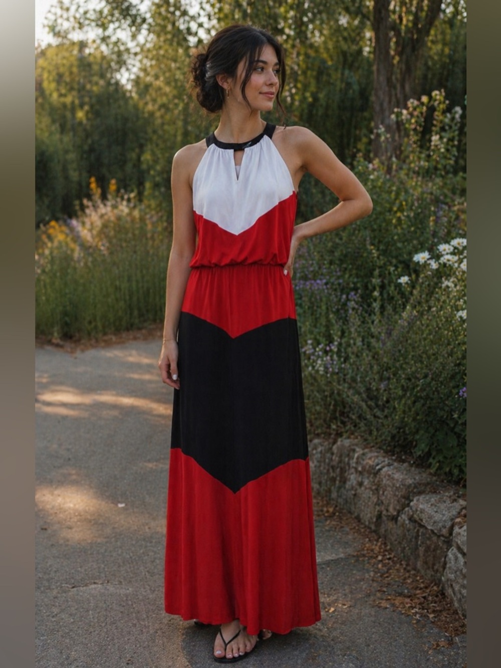 White House Black Market Colorblock Maxi Dress – Size Small